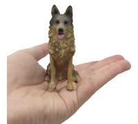 Mini figurine de berger allemand en résine de 8,5 cm, mini cadeau commémoratif pour chien, figurine de chien, décoration de voiture, sculpture de berger allemand de collection, cadeaux pour les