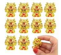 Mini Figurine de Dragon Chinois, 10pcs 1. en Petits Ornements de Dragon dorés, résine Feng Shui Dragon Statue pour décorations du Nouvel an Chinois