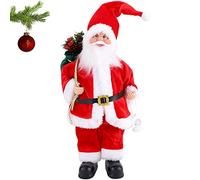 Mini figurine de Père Noël debout de 32 cm traditionnelle Rouge Décoration de Noël Ornement Poupée Figurine de Père Noël longue barbe pour fenêtre table cheminée décoration de Noël Santa Claus B