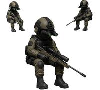 Mini figurine de soldat tactique, figurine réaliste des forces armées, modèle de bureau de tireur d'élite militaire, décoration de chambre, cadeau de collection premium pour les fans militaires