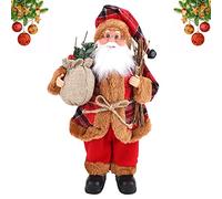 Mini Figurine Debout de 32 cm Traditionnelle Rouge Décoration Ornement Poupée Figurine de Père Noël Longue Barbe pour fenêtre Table cheminée décoration Santa Claus A