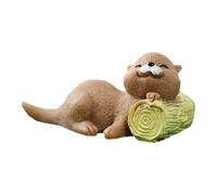 Mini figurine d'ours mignon en résine avec boule de neige - Décoration pour maison de poupée - NTf095 (Café 3, 2,8 cm x 1,9 cm)