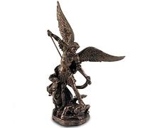 Mini Figurine Religieuse : L'archange Saint Michel et Le Diable, H 11 cm
