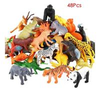 Mini Figurines Animaux Du Zoo, 48 Pi¿¿Ces, Ensemble De Jouets D'action, Simulation D'animaux De Dessin Anim¿¿, Joli Jouet De Collection En Plastique Pour Enfants