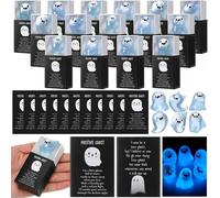 Mini figurines d'Halloween phosphorescentes - 36 figurines lumineuses en résine - 6 motifs avec cartes de remerciement - Coffret décoratif (B)
