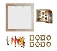 Mini Figurines DIY Musée Silhouette Boîte Cadres Dorés Préservation De La Mémoire Kit D'affichage Album Scrapbook Souvenirs Voyage pour Un Anniversaire, Un Mariage, la Saint-Valenti(Wood)