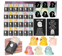 Mini figurines fantômes phosphorescentes avec boîte, figurines miniatures en résine avec cartes de remerciement, pour fêtes d'Halloween (fantôme, 24 pièces)