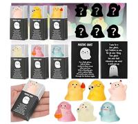 Mini figurines fantômes phosphorescentes avec boîte, figurines miniatures en résine avec cartes de remerciement, pour fêtes d'Halloween (fantôme, 6 pièces)