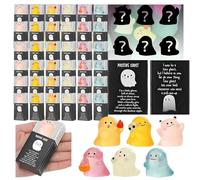 Mini figurines fantômes phosphorescentes avec boîte, figurines miniatures en résine avec cartes de remerciement, pour fêtes d'Halloween (fantôme, 36 pièces)