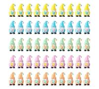 Mini figurines GNOME - Lot de 50 sculptures décoratives en PVC pour Pâques | Onze figurines cachées pour jardin intérieur et extérieur, terrasse, cour | Décoration De Lapin De Pâques Mignon Fête Pour