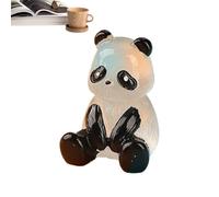 Mini Figurines Panda Lumineuses en Résine | Figurines Animales Portables - Figurines Pandas Peintes à la Main pour Famille, Amis, Collègues
