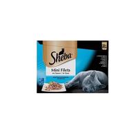 SHEBA Mini filets Sachet fraicheur en sauce - Aux poissons - Pour chat - 12 x 85 g x4 G