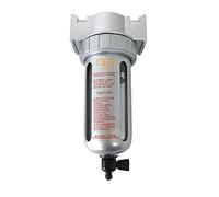 Mini filtre à particules/piège à eau pour compresseur d'air comprimé, 5u avec bol en poly et protection de bol en métal (vidange manuelle)