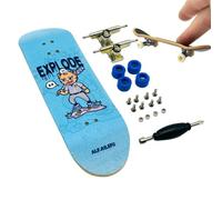 Mini Finger Skateboard en bois d'érable 100 × 30 mm | Plateforme à double coup de pied avec roues à roulement, performance de tour, jouet sportif créatif avec bout des doigts pour jeux