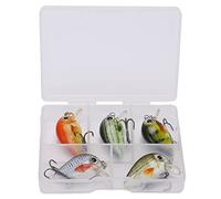 Mini Fishing Lures 5 Pcs Kit | Realistic Crankbait Hard Baits with 3D Eyes | Slow Sinking Action for Freshwater/Saltwater/Trout Bass Fishing | Lifelike Swimming Motion (5PCS (Style Three))