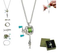 Mini Fishing Reel Pendant in Gift Box,Feature Smooth-Rotating Handle & Moving Part for Daily Wear as Necklace or Bag Charm (1Pc)