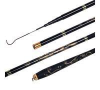 Mini Fishing Rod Carbon Fiber 1.8m-3.6m Hand Pole Ultralight Stream Telescopic Freshwater Fishing Rod for Carp Fishing pour La Pêche des Carnassiers(2.4m)