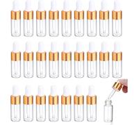 Mini Flacon Compte Gouttes 5ml - 25 Pièces Fiole en Verre Pipette pour Huile Essentielle, Expériences, Parfum D'ambiance