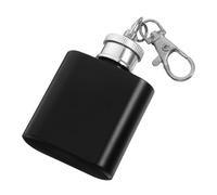 Mini Flasque en Acier Inoxydable 1 Oz Noire avec Porte-clés