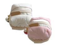 Mini Fluffy Bunny Pouch, Kawaii Mini Wallet Earphone Bag with Zipper, Soft Cotton Earphone Pouches Coin Purse, Soft Plush Bag (B)