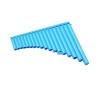 Mini flûte de Pan 18 tuyaux professionnel C Pan flûte Portable Panpipe Instrument de musique en plastique Mini(Blue-18)