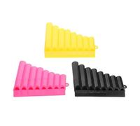 Mini flûte de Pan 3 pièces en plastique 8 trous for flûte de Pan ensemble d'instruments musique noir jaune rose longue Instrument à vent