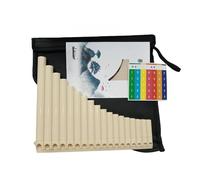 Mini flûte de Pan Panpipe - Instrument à vent ABS fait la main, 18 flûtes de Pan, for étudiants, Instruments musique folkloriques portables, Mini flûte Portable en plastique(White suit)
