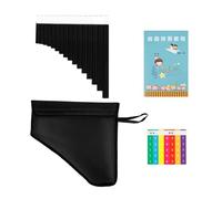 Mini flûte de Pan Panpipes à 16 tuyaux avec boîte de rangement portable, flûte multi-tubes, Instrument musique vent en bois for étudiants débutants, cadeau(Black)