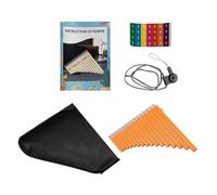 Mini-flûte de Pan portable 16 tuyaux Pan Flûte G-A2 Clé Tuyaux ABS Panpipes Traditionnel Bois Instrument En Plastique Mini Portable(Orange)