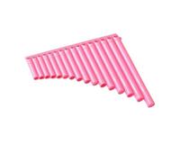Mini flûte de Pan portable 18 tuyaux professionnel C Pan flûte Portable Panpipe Instrument de musique Panpipes Mini for les débutants(Pink-16)