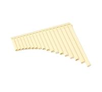 Mini-flûte de Pan portable 18 tuyaux professionnel C Pan flûte Portable Panpipe Instrument de musique Panpipes Mini for les débutants(Beige-18)