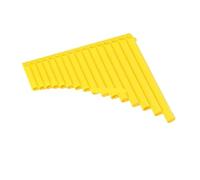 Mini-flûte de Pan portable 18 tuyaux professionnel C Pan flûte Portable Panpipe Instrument de musique en plastique Mini(Yellow-16)