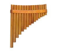 Mini flûte de Pan portable Flûte de poêle en bambou, Instrument musique professionnel couleur bois for débutants, exercice éducatif, Coordination main-cerveau