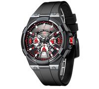 Mini Focus MF0402G Montre de sport décontractée pour homme (multifonction/étanche/lumineuse/calendrier) Bracelet en silicone, All_Noir