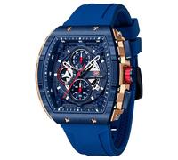 Mini Focus Montre Homme Sportive et Tendance, Montre Chronographe Quartz Étanche avec Fonction Lumineuse et Calendrier, Bracelet Silicone Confortable, Montre Décontractée pour Homme
