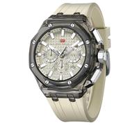 Mini Focus Montre multifonction pour homme avec affichage analogique transparent et bracelet en silicone Calendrier Étanche