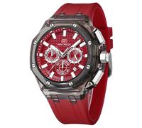 Mini Focus Montre multifonction pour homme avec affichage analogique transparent et bracelet en silicone Calendrier Étanche