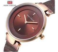 MINI FOCUS Montres de sport à quartz de luxe pour femmes, bracelet en maille, montre d'affaires pour femmes
