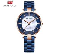 MINI FOCUS Montres Femme Bracelet En Acier Inoxydable Robe Imperméable Montre à Quartz Or Rose pour Femme - Cadeau