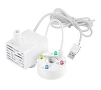 MINI FOG MACHINE, USB 5V PUMP MAKER MIST avec 4 lumières LED et ventou, brouillard à brume réglable pour les fontaines intérieures ou extérieures, usage de la caractéristique de l'eau Utiliser Mini F
