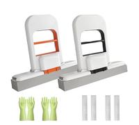 Mini Foldable Desktop Mop - Hand-Free Wringing, Portable Self-Squeeze Short Mops, Reusable Absorbent Wet and Dry Use Cleaning System for Bathroom, Kitchen, Desktop, Glass (A+B)