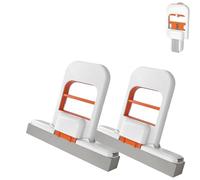 Mini Foldable Desktop Mop, Portable Self-Squeeze Short Mop, One-Hand Squeeze Handle & Replaceable Head, Mini Mops Small Suitable for Car Cleaning Brush, Kitchen, Bathroom (Orange-2Pcs)