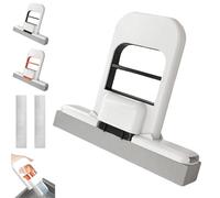 Mini Foldable Desktop Mop, Portable Self-Squeeze Sponge Mop, Wet and Dry Use Cleaning System for Small Spaces, Bathroom,Kitchen, Desktop,Glass,Car with Mini Lazy Hand Wash Short Device (Black)