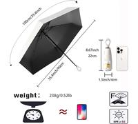 Mini Folding Travel Umbrella with Case/Compact Portable Pocket Umbrella/UV Protection UPF 50/Anti Storm Ultra Light and Women Resistant