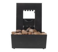 Mini Fontaine à Eau de Table en Pierre Naturelle Foncée Décorative | Décoration de Bureau Silencieuse, Éclairage D’ambiance Discret, Pompe Incluse, pour Chambre et Bord de Fenêtre