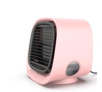 Mini fontaine à eau, refroidisseur Artic, Ozzi Cool, 3 vitesses de ventilation, réservoir d'eau de 300 ml for une ventilation plus fraîche, filtre en coton amélioré, lumières colorées(Pink)