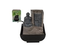 Mini-Fontaine d'intérieur grise Bouddha en Polyrésine 16 cm