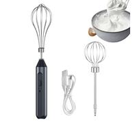 Mini Fouet À Crème Sans Fil - Acier Inoxydable ABS 3,5x3x18cm | Batteur À Œufs Électrique Portable Rechargeable Par USB | Mousseur À Fouet Réglable Sans Fil À 3 Vitesses Pour La Cuisine Milkshake Cŕea