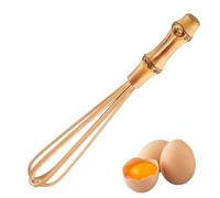 Mini fouet en bois de bambou - 14 cm - Outil de cuisine multifonction pour la cuisine, le battement, le mélange, la mousse et la cuisson