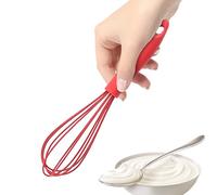 Mini fouet en silicone - Fouet résistant à la chaleur pour ustensiles de cuisine antiadhésifs, poignée antidérapante, mixeur manuel léger 45 g | Construction robuste en polypropylène pour les